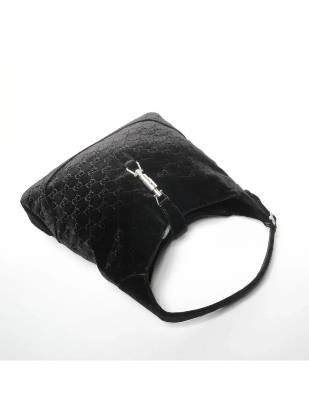★SOLD★ Gucci Shoulder Bag Velour New Jackie Silver - Picture 9 of 10